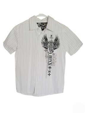 K1023 * NSS Boys Button Down Shirt White Size M